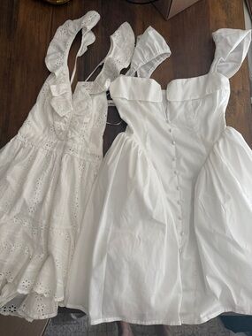 Lulus White Eyelet & Puff Sleeve Dresses Duo